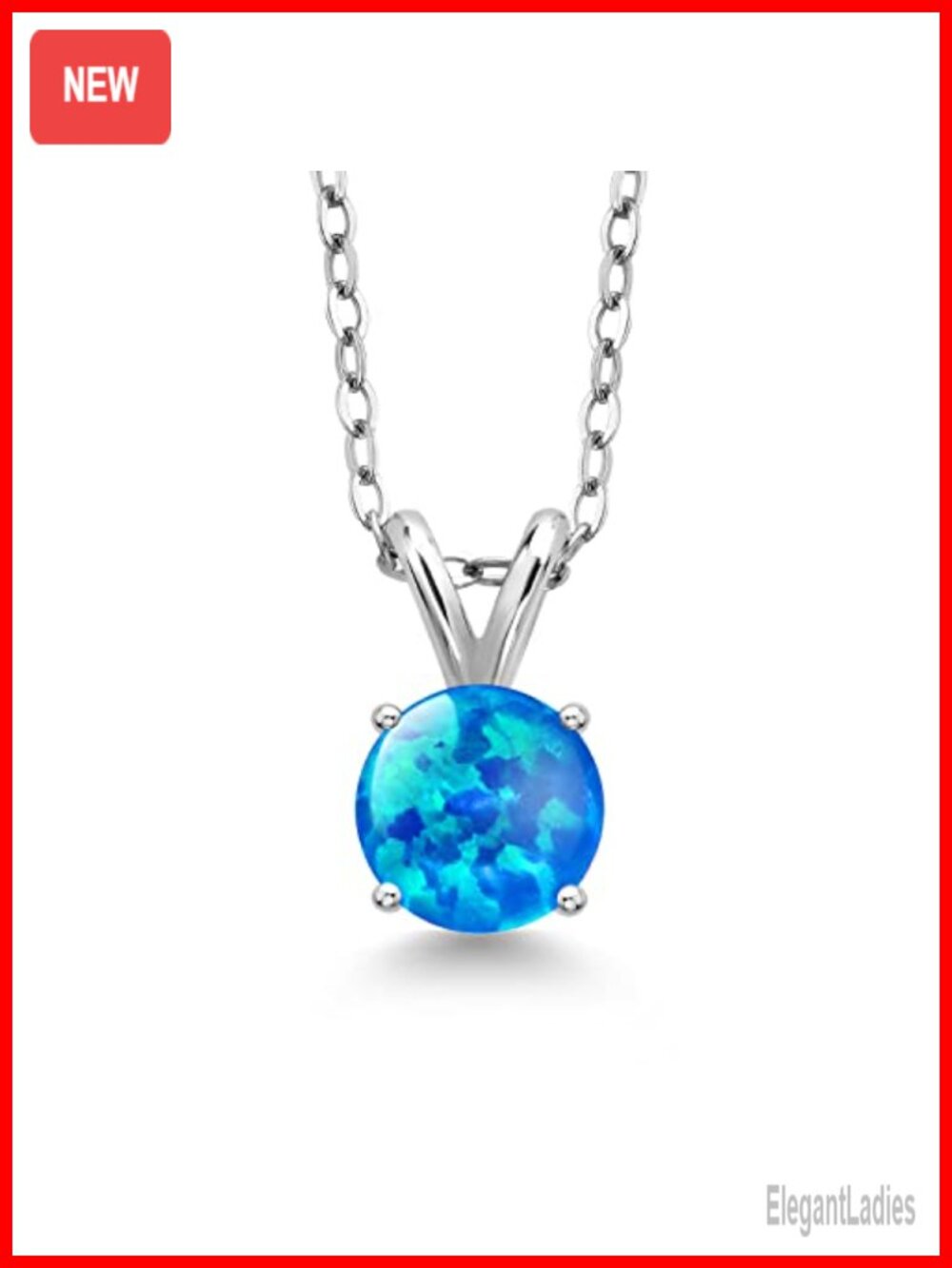 Gem Stone King Solitaire Pendant Necklace, 925 Sterling Silver, 18" Chain, Fine
